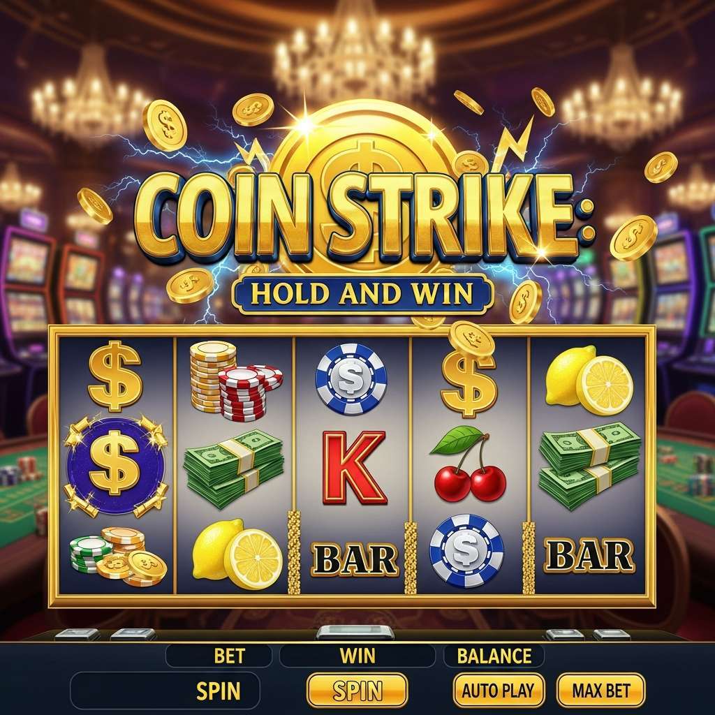 Coin Strike: Hold and Win Gracze pokera przy zielonym stole w eleganckim kasynie